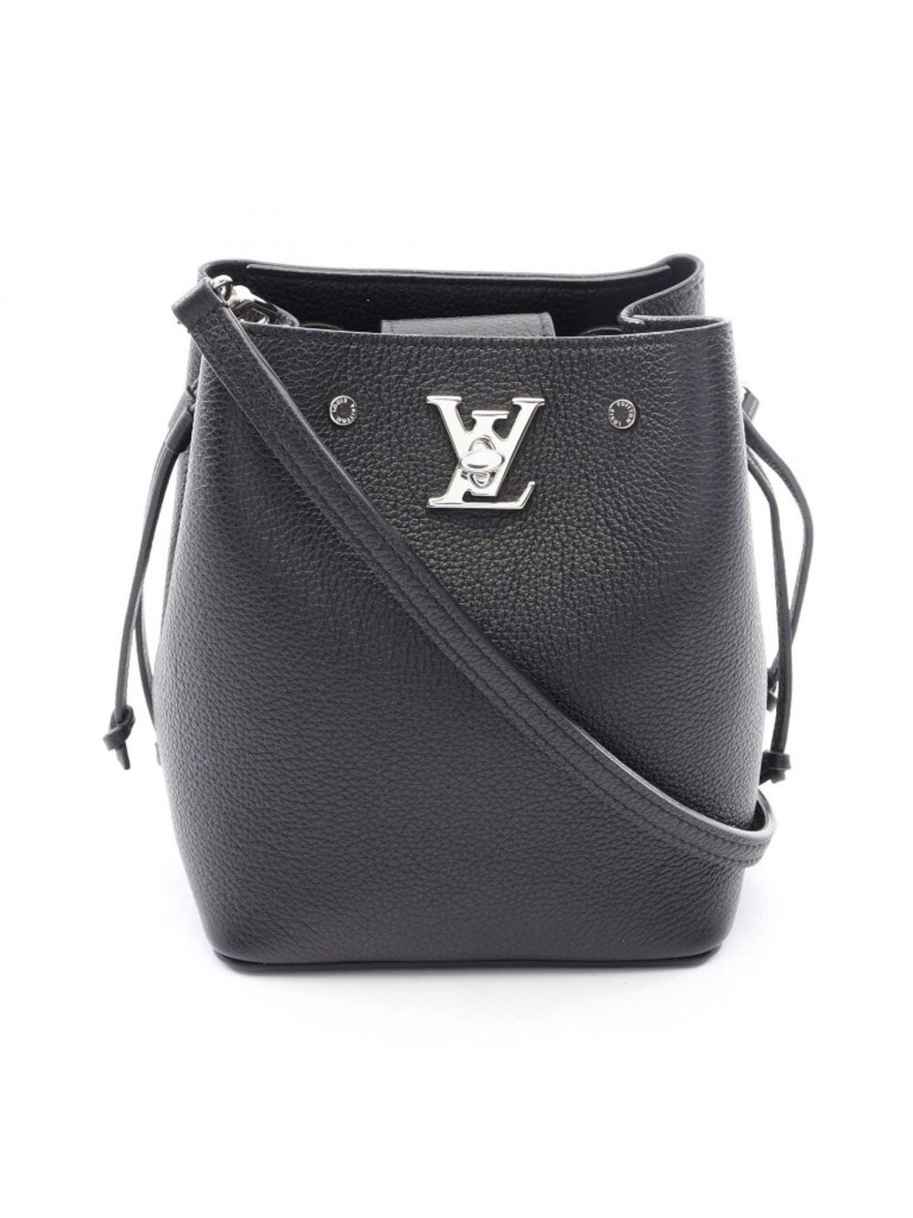Louis Vuitton Shoulder Bag Nano Lockme Bucket Noir Leather